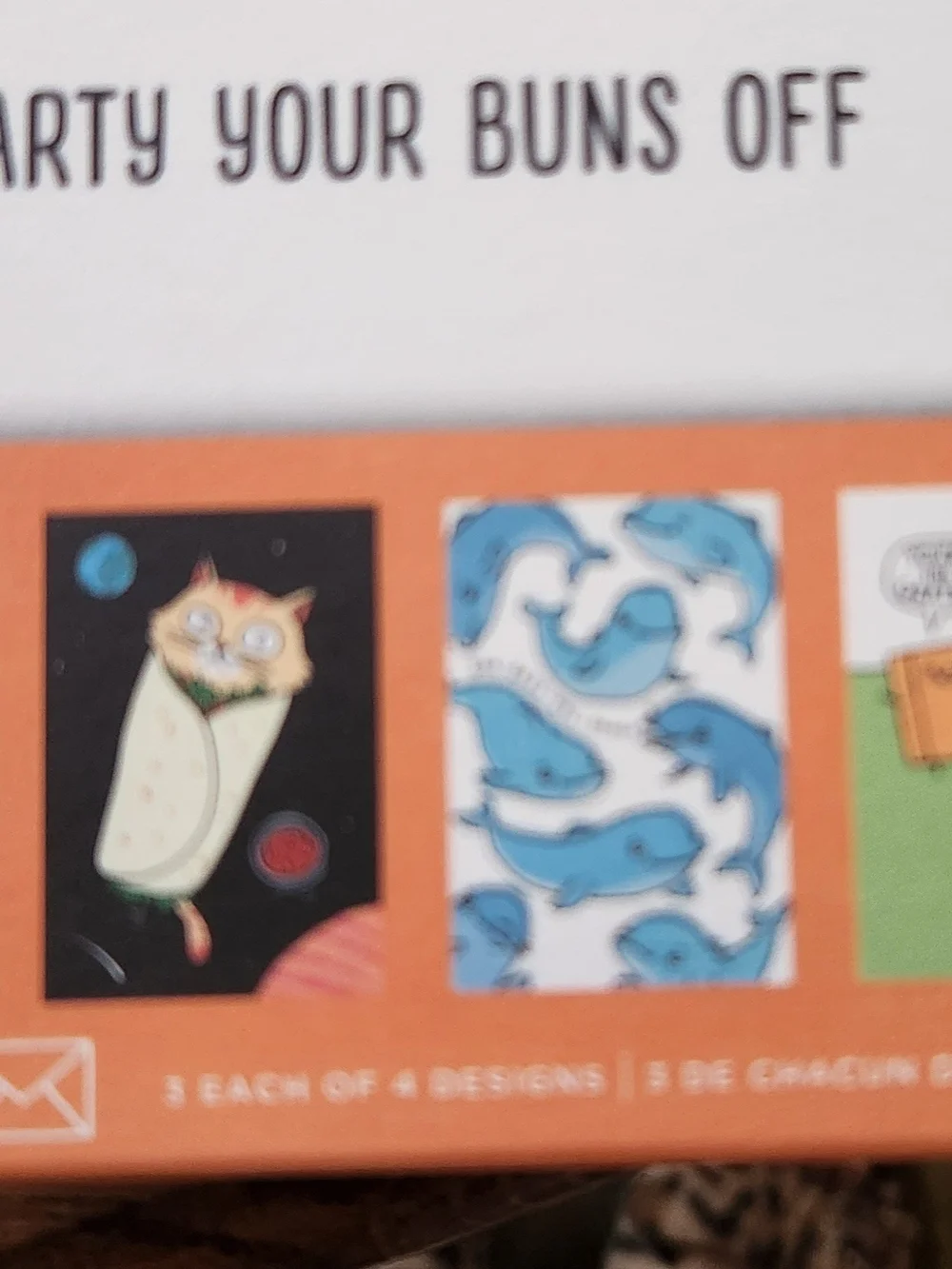 Party Your Buns Off Greeting Cards - Fun Burger & Hot Dog Design (White)